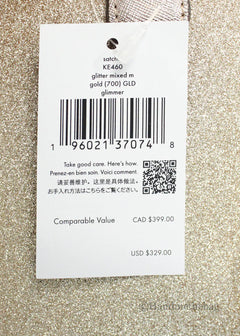 Kate Spade Glimmer Small Gold Glitter Fabric Satchel Bag